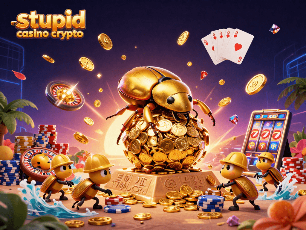 Profitez des paiements rapides de stupid casino crypto avec une bille de pièces d'or en mouvement.