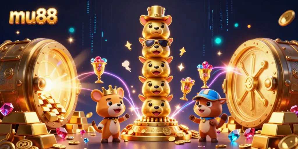 Engage with mu88's thrilling 3D casino world filled with vibrant characters and dazzling treasure.